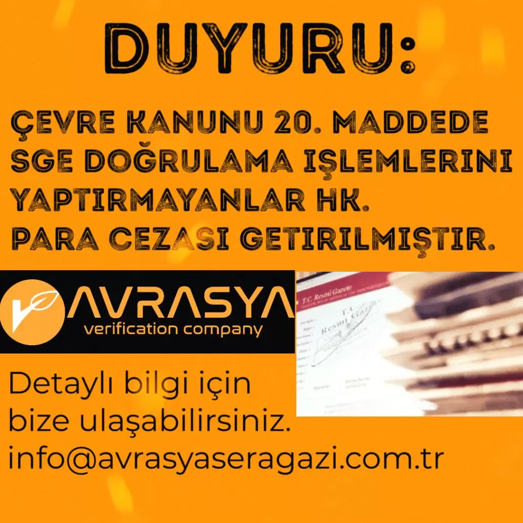 Çevre Kanunu'nda sera gazı doğrulamaları ile ilgili cezai madde 1 avrasya cevre kanunu